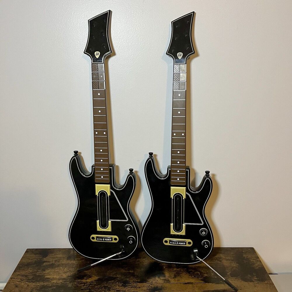 Set of 2 Guitar Hero PS4 Wireless Guitar Controllers Untested Parts Repair Lots